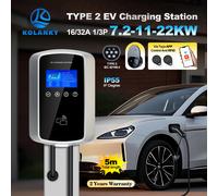 Kolanky EV Caricatore 32A 7.2KW Caricatore per auto per veicoli elettrici EVSE Wallbox 11KW 22KW 3P Type2 Cavo IEC62196-2 Presa di controllo APP 7.2KW 32A 1 phase