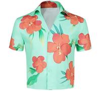Kolegrial ABBY Costume Uomo Cosplay Anime Demone Boygroup Sajaboys Abby Stampa Camicetta Hawaii Beach Resort Pool Party Outfit per Carnevale Halloween Festa Mascherata Costume