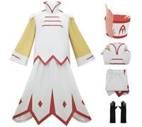 Kolegrial ABEL Costume con Cappello Uomo Cosplay Season 2 Inferno Hotel Angel ABEL Bianco Uniforme Set Top Gonna Guanti per Adulto Carnevale Halloween Festa Mascherata Fancy Gioco di Ruolo Costume