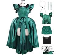 Kolegrial Agnes DeMille Costume Donna Cosplay Season 2 Nevermore Academy Prom Gotico Vintage Vestito da Sera con Crinolina Accessori per Carnevale Halloween Festa Compleanno Mascherata Abito da Ballo