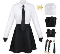 Kolegrial Akiko Yosano Cosplay Costume Donna Anime Uniforme Set Top Gonna e Cravatta Copricapo Guanti Calze per Adulta Carnevale Halloween Festa Mascherata Fancy Gioco di Ruolo Costume