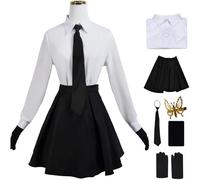 Kolegrial Akiko Yosano Cosplay Costume Donna Anime Uniformi Set Top Gonna e Cravatta Copricapo Guanti Calze per Adulta Carnevale Halloween Festa Mascherata Fancy Gioco di Ruolo Costume