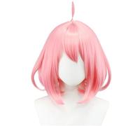 Kolegrial Anya Forger Cosplay Parrucca Donna Rosa 37CM Corto Capelli Lisci Parrucca con Pony Fancy Dress Up Anime Spy Family Anya Forger Halloween Carnevale Festa Mascherata Accessori Bob Wig