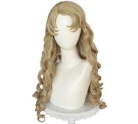 Kolegrial Aurora Cosplay Parrucca Donna 80CM Lungo Onde Capelli Ricci Parrucca Fancy Dress Up Bella Addormentata Principessa Aurora Halloween Carnevale Festa Mascherata Costume Accessori Wig