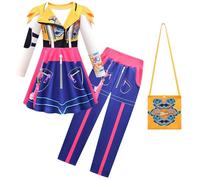 Kolegrial Bambina Anime Demone Cacciatore Costume Cosplay Rumi Mira Zoey Manica Lunga Stampe Vestito e Pantaloni Borsa per Fancy Dress Up Carnevale Halloween Party Compleanno Mascherata Costume