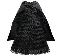 Kolegrial Bambina Elphaba Costume con Mantello Cosplay Wicked Strega Elphaba Nero Lungo Volant Vestito e Cappello per Carnevale Halloween Festa Mascherata Teatro Performance Costume, 5-15 anni