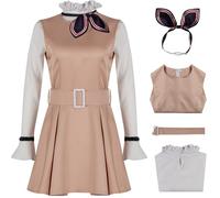 Kolegrial Bambina M3GAN Costume Cosplay Robots M3GAN 2.0 Uniforme Set Vestito Camicia Papillon Cintura per Carnevale Halloween Festa Mascherata Teatro Performance Fancy Costume