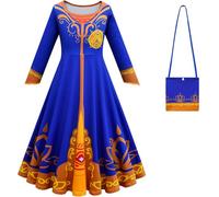 Kolegrial Bambina Mira Costume Cosplay Reale Detective Principessa Mira Manica Lunga Vestito con Borsa e Mantella per Fancy Dress Up Natale Carnevale Halloween Festa Compleanno Mascherata Abito