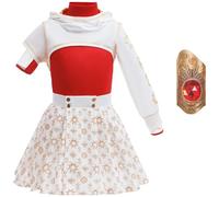 Kolegrial Bambina Nova Cheerleader Costume con Bracciale Cosplay Zombie High School 4 Nova Cheerleading Uniforme Felpa con Cappuccio e Top Gonna per Carnevale Halloween Festa Fancy Costume, 5-15 Anni