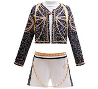 Kolegrial Bambina Rumi Costume Cosplay Demone Cacciatore Rumi Performance Show Stampa Uniforme Set Giacca e Top Pantaloni per Carnevale Halloween Festa Compleanno Mascherata Costume, 3-15 anni