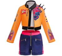 Kolegrial Bambina Rumi Costume Cosplay Demone Cacciatore Rumi Stampa Giacca e Top Pantaloni Set per Fancy Dress Up Natale Carnevale Halloween Festa Compleanno Mascherata Costume, 4-12 Anni