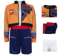 Kolegrial Bambina Rumi Costume Festa Cosplay Anime Demone Cacciatore Rumi Stampa Set Giacca Top Pantaloni e Parrucca per Bambino Fancy Dress Up Carnevale Halloween Party Compleanno Mascherata Costume