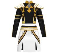 Kolegrial Bambina Zoey Costume Cosplay Demone Cacciatore Zoey Performance Show Stampato Uniforme Set Top e Pantaloni con Accessori per Carnevale Halloween Festa Compleanno Mascherata Costume