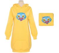 Kolegrial Bambina Zoey Costume Cosplay Demone Cacciatore Zoey Pigiama Loungewear Giallo Stampato Felpa con Cappuccio per Carnevale Halloween Festa Compleanno Mascherata Costume
