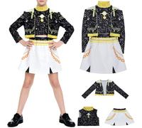 Kolegrial Bambina Zoey Costume Festa Cosplay Anime Demone Cacciatore Zoey Performance Show Uniformi Set Cappotto Top Gonna per Fancy Dress Up Carnevale Halloween Party Mascherata Costume