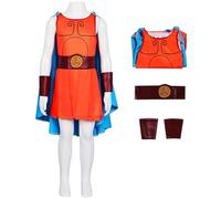 Kolegrial Bambino Hercules Costume Cosplay Figlio di Zeus Hercules Uniforme Mantello e Top con Cintura Parapolsi Set per Carnevale Halloween Festa Compleanno Mascherata Teatro Performance Costume