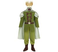Kolegrial Bambino Prince Naveen Costume Cosplay Rana Principe Naveen Outfit Set con Mantello Corona per Fancy Dress Up Natale Carnevale Halloween Festa Compleanno Mascherata Costume, 3-12 Anni