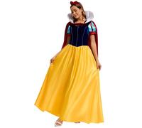 Kolegrial Biancaneve Costume Donna Cosplay Fiaba Principessa Lungo Vestito da Sera e Mantello Diadema per Natale Carnevale Halloween Festa Compleanno Mascherata Teatro Performance Fancy Costume