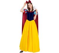 Kolegrial Biancaneve Costume Donna Cosplay Fiaba Principessa Lusso Lungo Vestito da Sera e Mantello Diadema per Natale Carnevale Halloween Festa Compleanno Mascherata Teatro Performance Fancy Costume