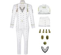 Kolegrial Bruno Costume Uomo Cosplay Anime Bruno Buccellati Bianco Uniforme Set Top Pantaloni con Accessori per Carnevale Halloween Festa Mascherata Costume