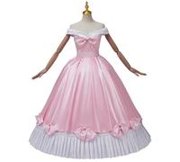 Kolegrial Cenerentola Costume Donna Cosplay Principessa Rosa Lusso Corte Cena Vintage Lungo Arco Vestito da Sera per Adulta Natale Carnevale Halloween Festa Compleanno Mascherata Fancy Abito da Ballo