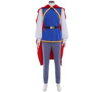 Kolegrial Charming Costume Uomo Cosplay Biancaneve Principe Charming Cavaliere Uniforme Set Mantello Gilet Top Pantaloni Cintura per Carnevale Halloween Festa Mascherata Teatro Performance Costume