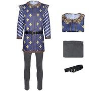 Kolegrial Charming Costume Uomo Cosplay Principe Charming Vintage Cavaliere Uniforme Top e Pantaloni Cintura Set per Carnevale Halloween Festa Compleanno Mascherata Teatro Performance Costume