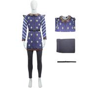Kolegrial Charming Costume Uomo Cosplay Principe Charming Vintage Cavaliere Uniforme Top e Pantaloni con Cintura Set 3 Pezzi per Carnevale Halloween Festa Mascherata Teatro Performance Costume