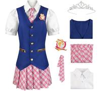 Kolegrial Delancey Costume Donna Cosplay Principessa Accademia Uniforme Scolastica Set Gilet Camicia Gonna Distintivo Cravatta Corona per Carnevale Halloween Festa Compleanno Mascherata Abito da Ballo