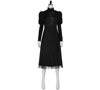 Kolegrial Elphaba Costume Donna Cosplay Wicked Strega Elphaba Gotico Vintage Nero Lungo Maniche Lunghe Vestito da Sera e Gonna per Fancy Dress Up Carnevale Halloween Festa Mascherata Abito da Ballo