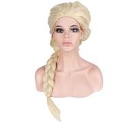 Kolegrial ELSA Cosplay Parrucca Donna 65CM Lungo Coda di Cavallo Parrucca Fancy Dress Up Regina delle Nevi Elsa Halloween Natale Carnevale Festa Compleanno Mascherata Principessa Costume Accessori Wig