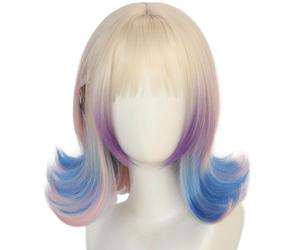 Kolegrial Enid Sinclair Cosplay Parrucca Donna Gradiente 32CM Corto Riccioli Pony Parrucca con Clip Fancy Dress Up Season 2 Wolf Girl Enid Sinclair Halloween Carnevale Festa Mascherata Accessori Wig
