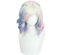 Kolegrial Enid Sinclair Cosplay Parrucca Donna Gradiente 35CM Corto Soffice Riccioli Ondulati Pony Parrucca con Clip Fancy Dress Up Season 2 Wolf Girl Enid Halloween Carnevale Festa Mascherata Wig