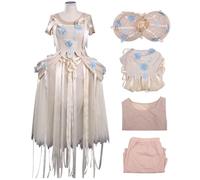 Kolegrial Enid Sinclair Costume Donna Cosplay Season 2 Nevermore Academy Prom Vintage Pizzo Vestito da Sera Top Pantaloni e Crinolina per Carnevale Halloween Festa Compleanno Mascherata Abito da Ballo