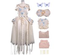 Kolegrial Enid Sinclair Costume Donna Cosplay Season 2 Nevermore Academy Prom Vintage Pizzo Vestito da Sera Top Pantaloni e Crinolina per Carnevale Halloween Festa Compleanno Mascherata Abito da Ballo