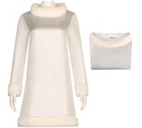Kolegrial Enid Sinclair Costume Donna Cosplay Wolf Girl Enid Sinclair Prom Bianco Vestito da Sera e Parrucca per Fancy Dress Up Natale Carnevale Halloween Festa Compleanno Mascherata Abito da Ballo