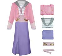 Kolegrial Glinda Costume Donna Cosplay Wicked Fata Glinda Marinaio Uniforme Set Giacca Top Grembiule Cintura Sciarpa per Carnevale Halloween Festa Mascherata Teatro Performance Costume