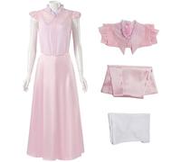 Kolegrial Glinda Costume Donna Cosplay Wicked Fata Glinda Rosa Elegante Lady Uniforme Set Top Fodera e Gonna per Carnevale Halloween Festa Compleanno Mascherata Teatro Performance Costume