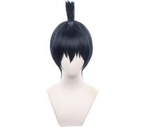 Kolegrial Hayakawa Aki Cosplay Parrucca Uomo Nero e Blu Scuro Corto Parrucca Fancy Dress Up Anime Chainsaw Man Hayakawa Aki Halloween Carnevale Festa Mascherata Costume Accessori Wig
