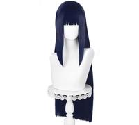 Kolegrial Hinata Cosplay Parrucca Donna Blu e Nero Lungo Capelli Lisci Parrucca Fancy Dress Up Anime Ninja Hyuga Hinata Halloween Carnevale Festa Compleanno Mascherata Costume Accessori Wig