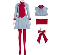 Kolegrial Lady Costume Donna Cosplay Die with A Smile Gaga Vintage Vestito e Papillon Calzini Set per Carnevale Halloween Festa Mascherata Costume