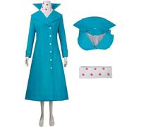 Kolegrial Lucy Costume Donna Cosplay AVL Agenti Lucy Wilde Blu Collo a Farfalla Giacca Trench con Sciarpa per Fancy Dress Up Carnevale Halloween Festa Compleanno Mascherata Costume