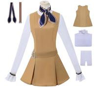 Kolegrial M3GAN Costume Donna Cosplay Robots M3GAN 2.0 Uniforme Set Vestito e Camicia Papillon Cintura Calze per Carnevale Halloween Festa Mascherata Teatro Performance Fancy Costume