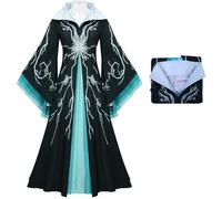 Kolegrial Madame Morrible Costume Donna Cosplay Wicked 2 Strega Madame Morrible Vintage Stampe Vestito da Sera per Carnevale Halloween Festa Compleanno Mascherata Teatro Performance Costume