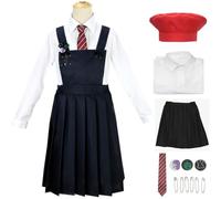 Kolegrial Matilda Costume con Cappello Donna Cosplay Matilda The Musical Uniforme Set Camicia Gonna Cravatta e Accessori per Carnevale Halloween Festa Mascherata Teatro Performance Costume, Nero