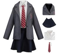 Kolegrial Matilda Costume Donna Cosplay Matilda The Musical Uniforme Scolastica Set Giacca Camicia Gonna Cravatta per Carnevale Halloween Festa Mascherata Teatro Performance Fancy Costume