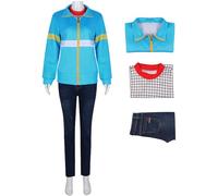 Kolegrial Max Costume Donna Cosplay Stranger 4 Max Mayfield Uniforme Blu Manica lunga Zip Giacca con Top e Pantaloni per Carnevale Halloween Festa Mascherata Costume, Grande S-3XL