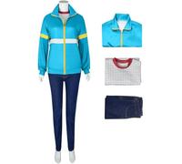 Kolegrial Max Costume Donna Cosplay Stranger 4 Max Mayfield Uniforme Blu Manica lunga Zip Giacca con Top e Pantaloni per Carnevale Halloween Festa Mascherata Costume, Grande 3XS-5XL