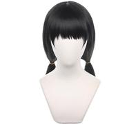 Kolegrial Mitaka Asa Cosplay Parrucca Donna Nero 65CM Lungo Capelli Lisci Parrucca con Pony Fancy Dress Up Anime Mitaka Asa Halloween Carnevale Festa Mascherata Costume Accessori Wig