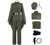 Kolegrial Obi Wan Costume Donna Cosplay Obi Wan Verde Impero Ufficiali Uniforme Set Top Pantaloni Cintura con Cappello Guanti Borsa per Fancy Dress Up Carnevale Halloween Festa Mascherata Costume